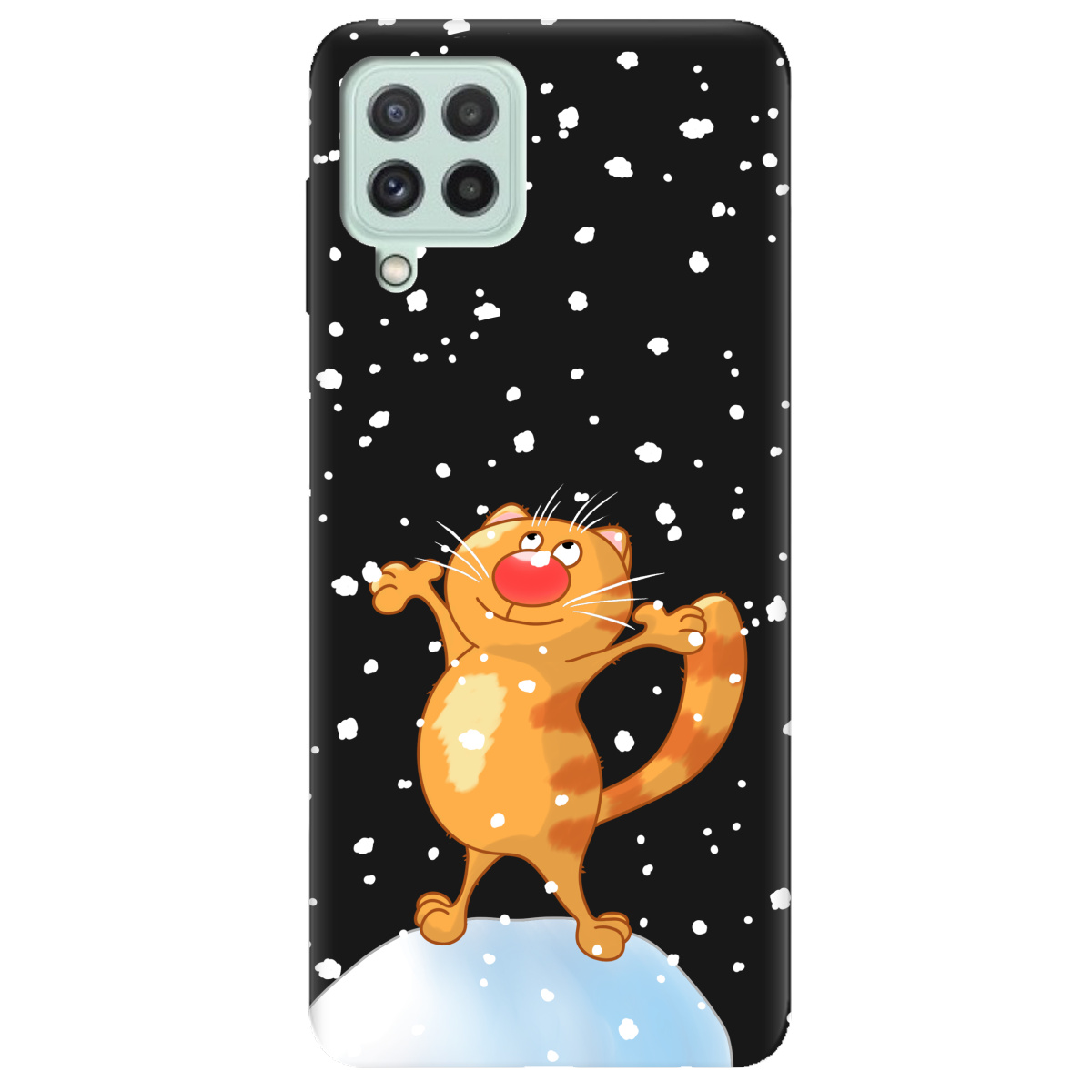 Чехол для Samsung Galaxy M32 черный матовый soft touch Be Happy - фото 1 - Чехлы для телефонов