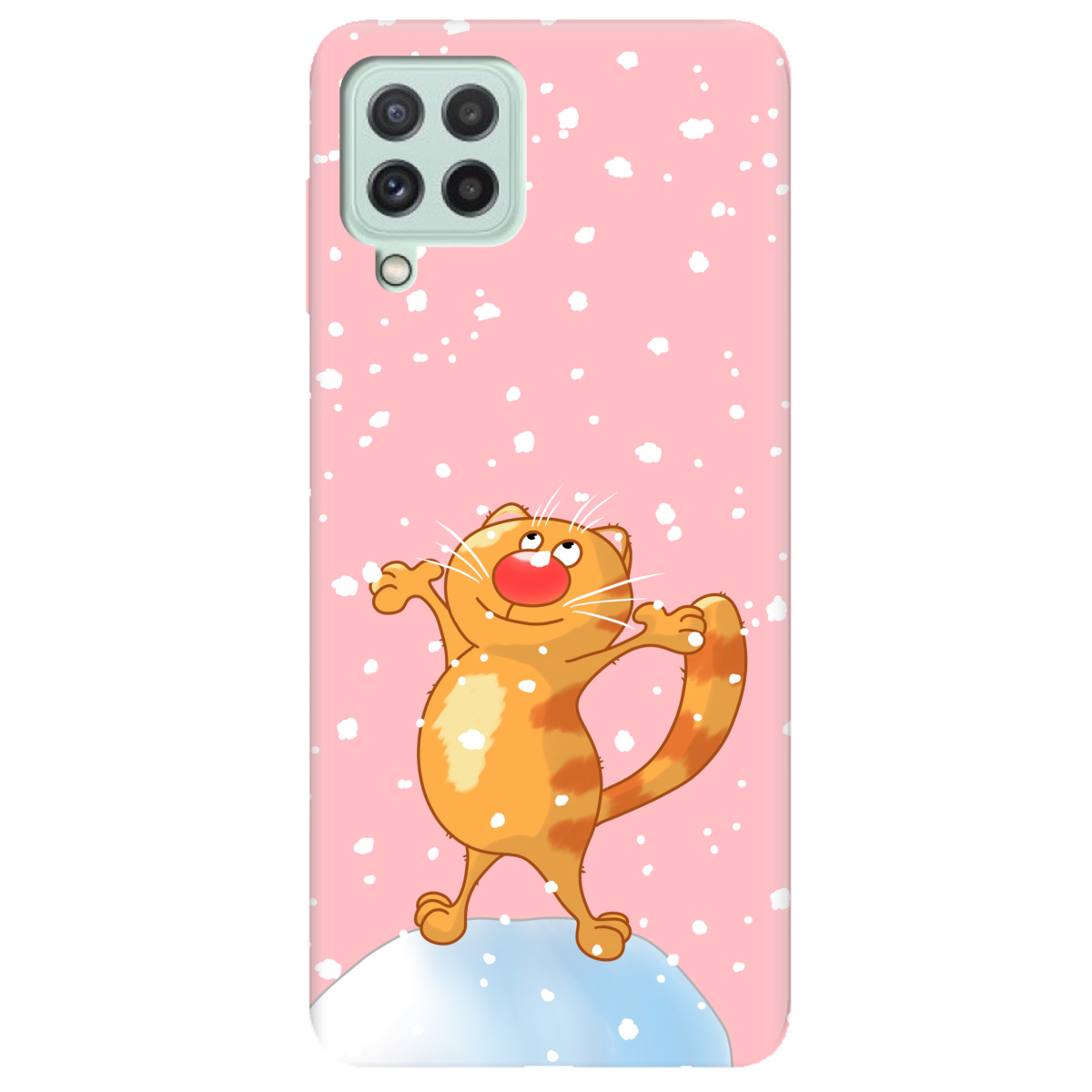 Чехол для Samsung Galaxy M22 нежно-розовый матовый soft touch Be Happy - фото 1 - Чехлы для телефонов