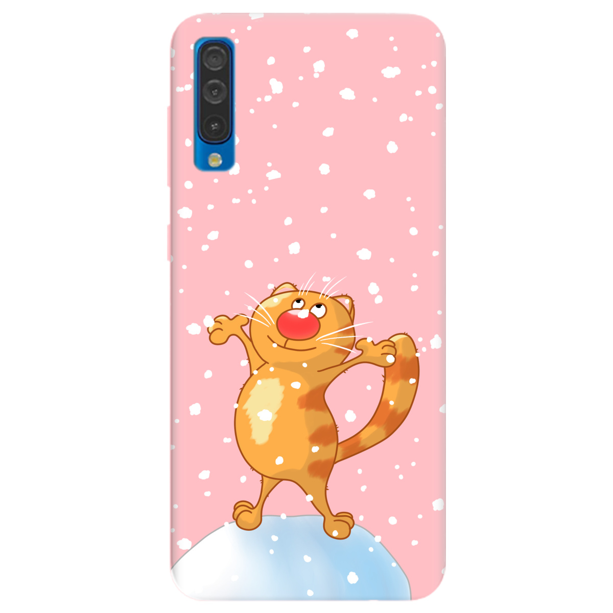 Чохол для Samsung Galaxy A50 ніжно-рожевий матовий soft touch Be Happy - фото 1 - Чохли для телефонів