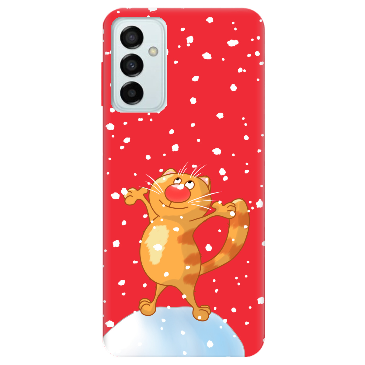 Чохол для Samsung Galaxy M23 5G яскраво-червоний матовий soft touch Be Happy - фото 1 - Чохли для телефонів