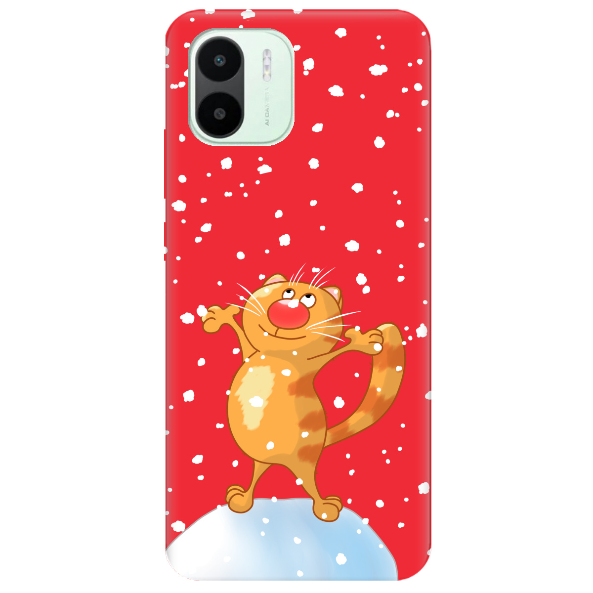 Чехол для Xiaomi Redmi A1 ярко-красный матовый soft touch Be Happy - фото 1 - Чехлы для телефонов