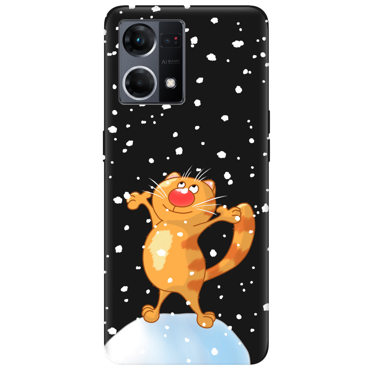 Чехол для Oppo Reno  7 4G черный матовый soft touch Be Happy - фото 1 Чехол для Oppo Reno  7 4G черный матовый soft touch Be Happy - фото 1 - Чехлы для телефонов
