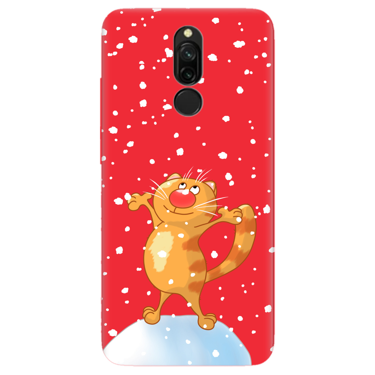 Чехол для Xiaomi Redmi 8 ярко-красный матовый soft touch Be Happy - фото 1 - Чехлы для телефонов