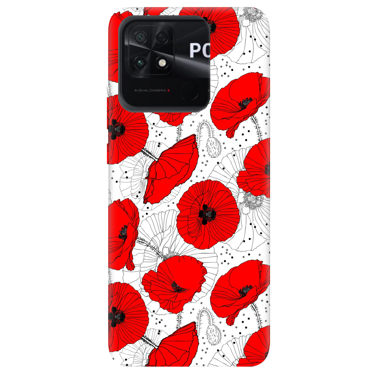 Чохол для Xiaomi Poco C40 Red flower - фото 1 - Чохли для телефонів