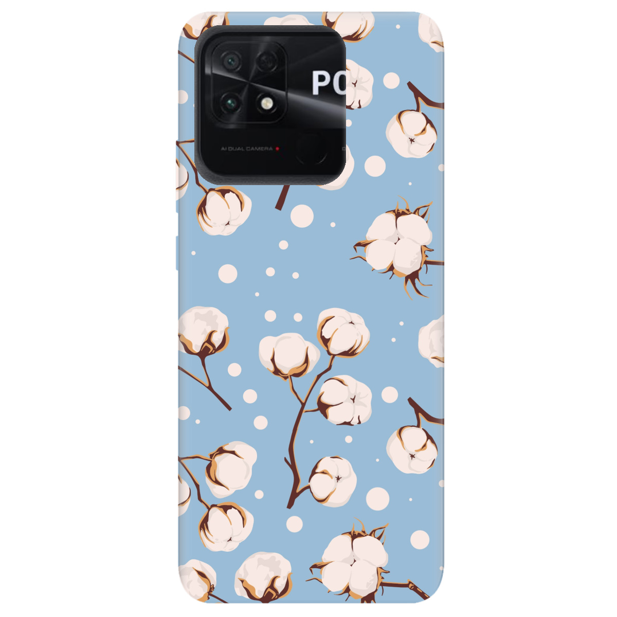 Чохол для Xiaomi Poco C40 Квітка бавовни - фото 1 Чохол для Xiaomi Poco C40 Квітка бавовни - фото 1 - Чохли для телефонів