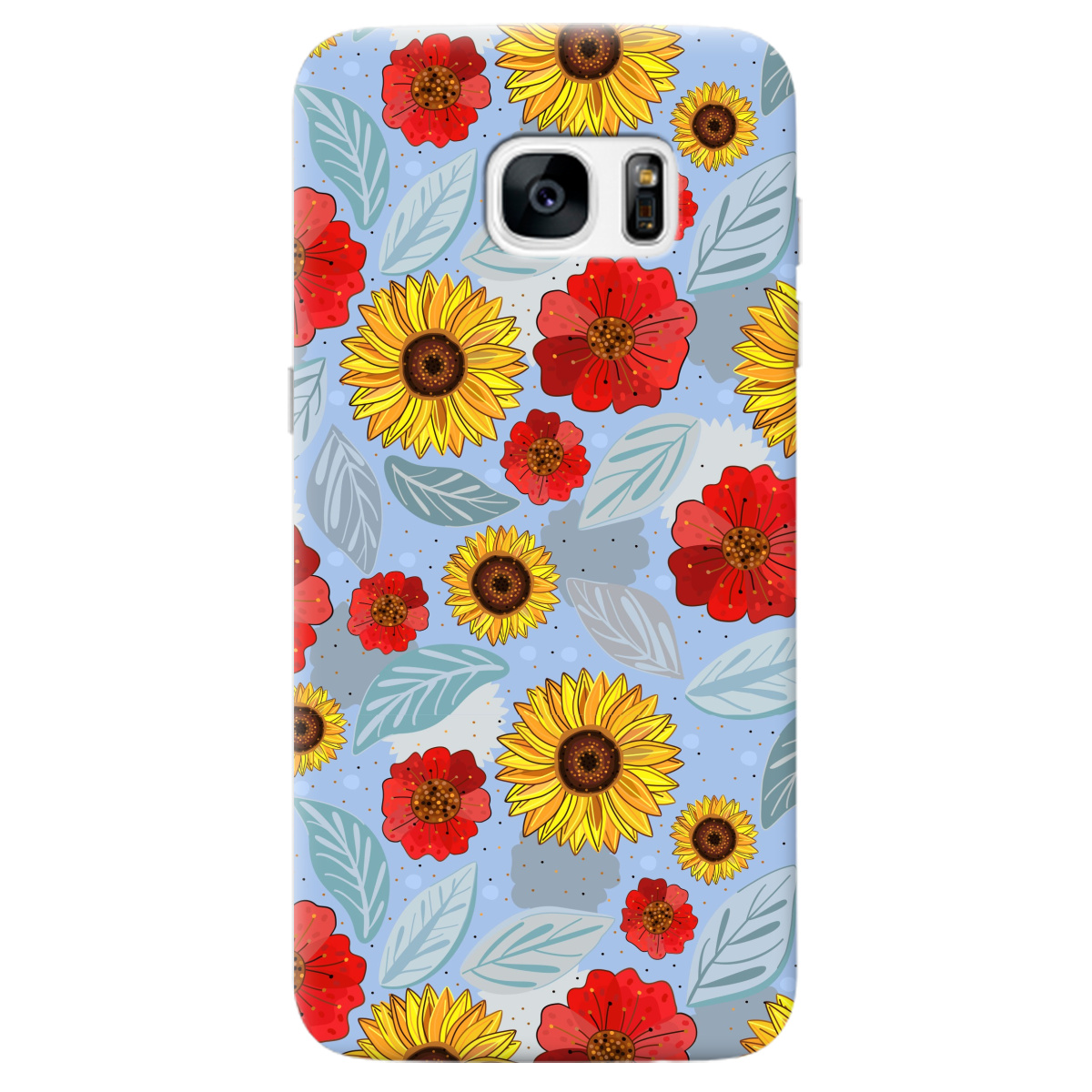 Чохол для Samsung Galaxy S7 Edge Соняшники і маки - фото 1 - Чохли для телефонів