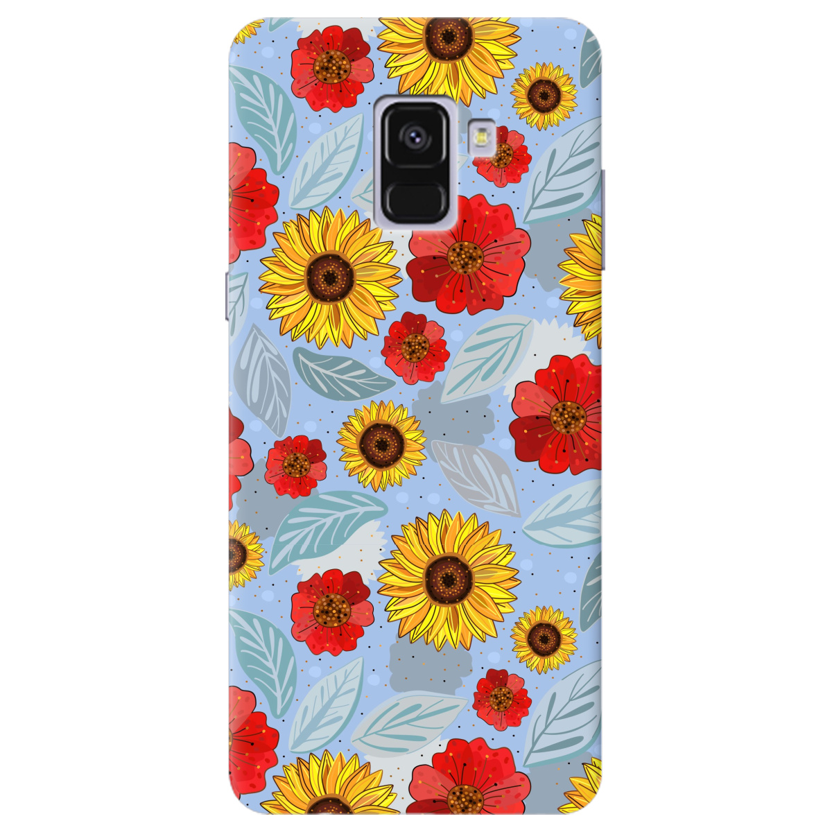 Чехол для Samsung Galaxy A8 Plus 2018 Соняшники і маки - фото 1 - Чехлы для телефонов
