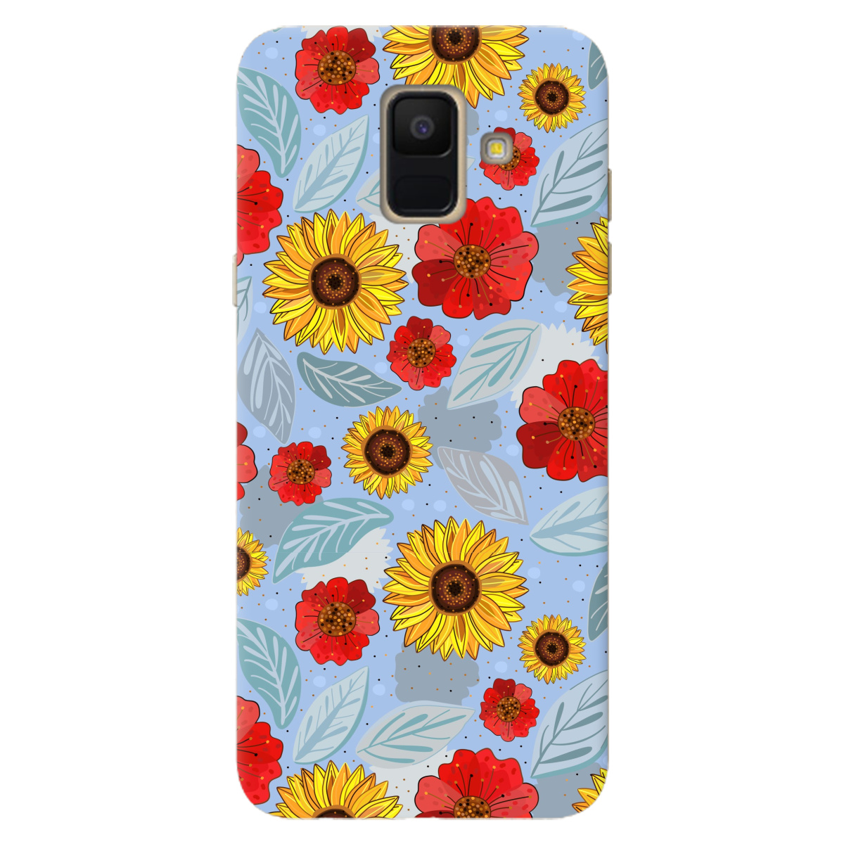Чохол для Samsung Galaxy A6 2018 Соняшники і маки - фото 1 - Чохли для телефонів