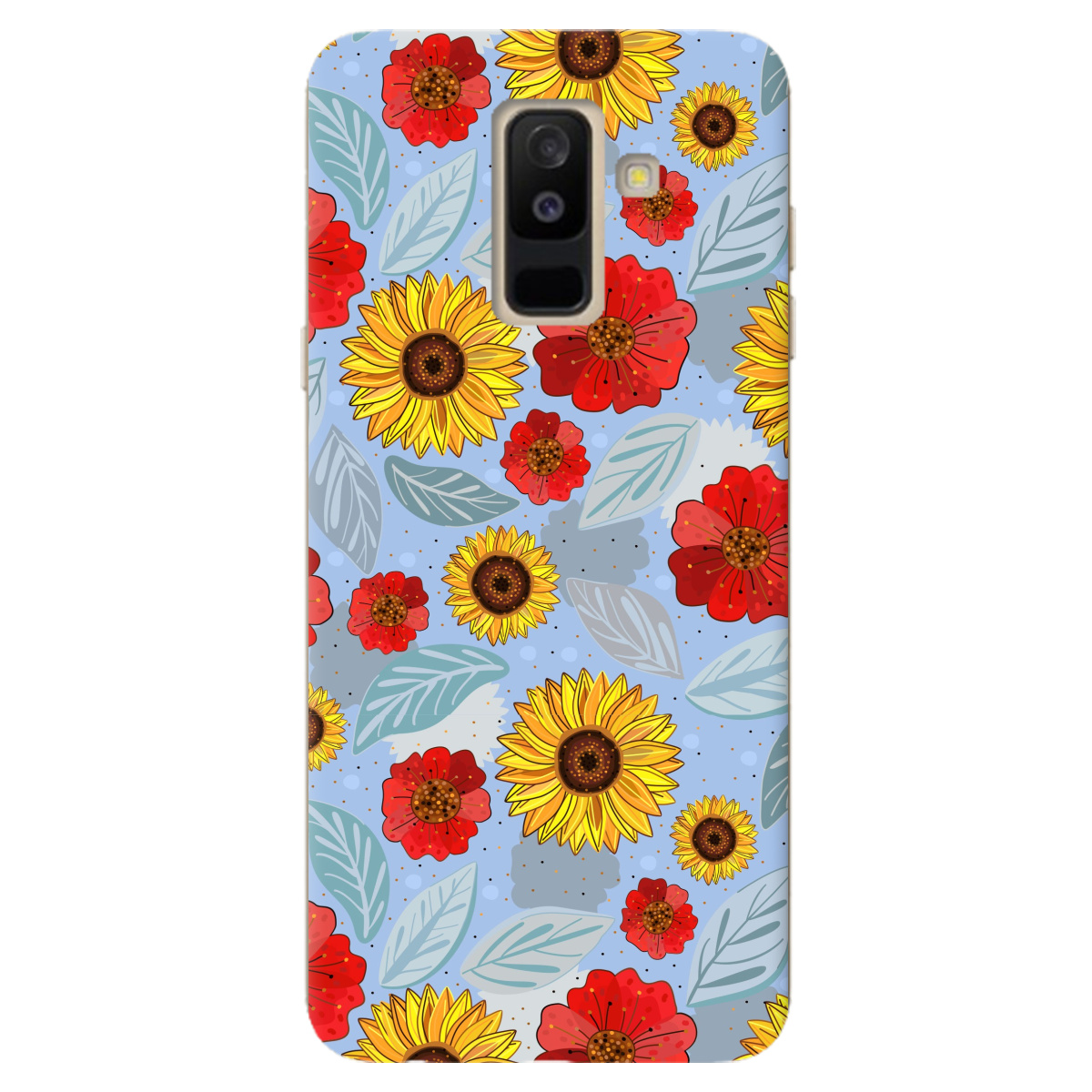 Чехол для Samsung Galaxy A6 Plus 2018 Соняшники і маки - фото 1 - Чехлы для телефонов