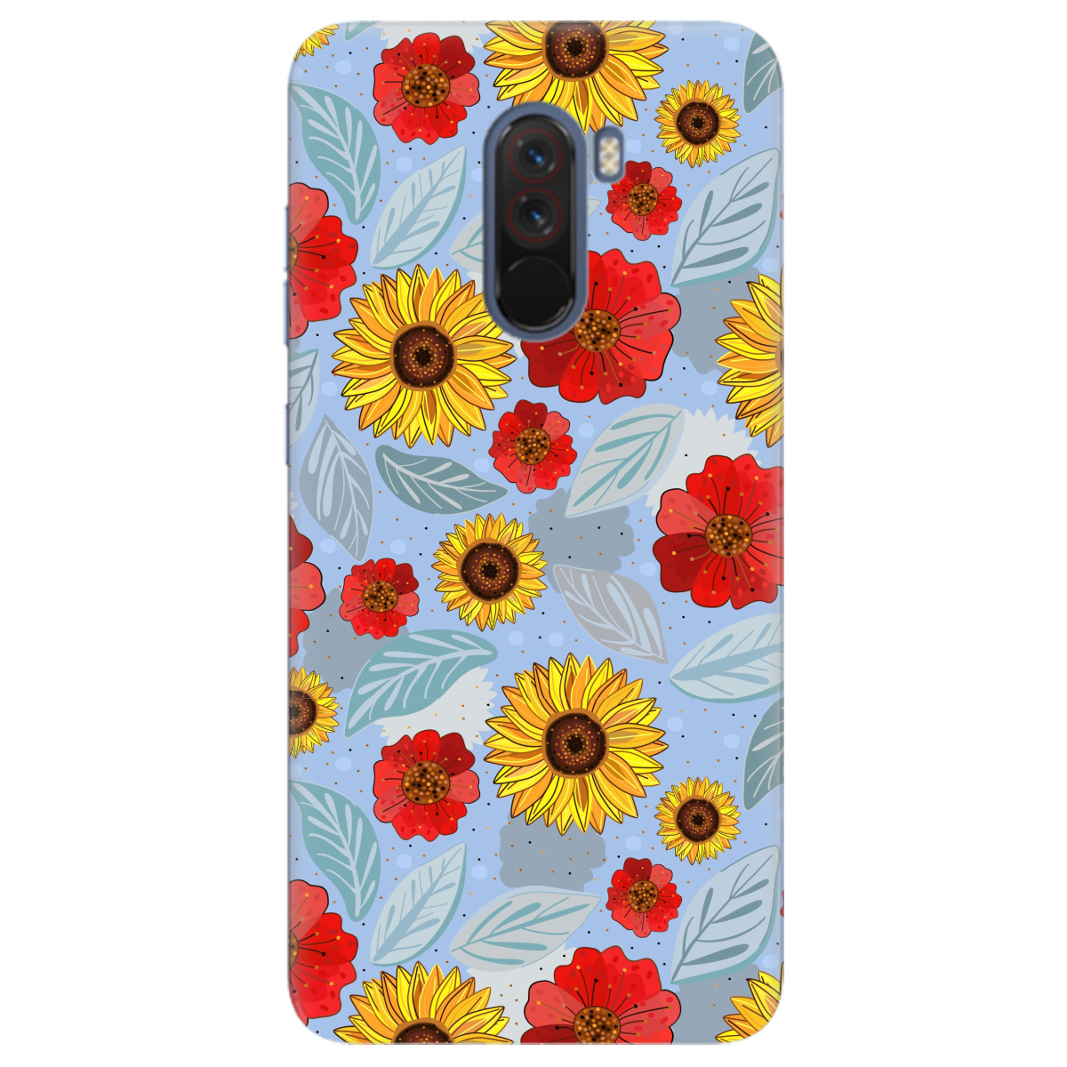Чехол для Xiaomi Pocophone F1 Соняшники і маки - фото 1 - Чехлы для телефонов
