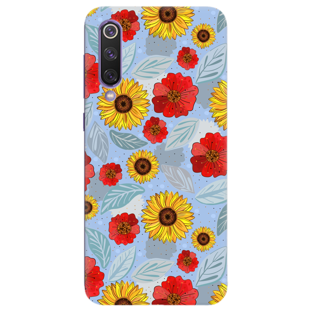 Чохол для Xiaomi Mi 9 SE Соняшники і маки - фото 1 - Чохли для телефонів