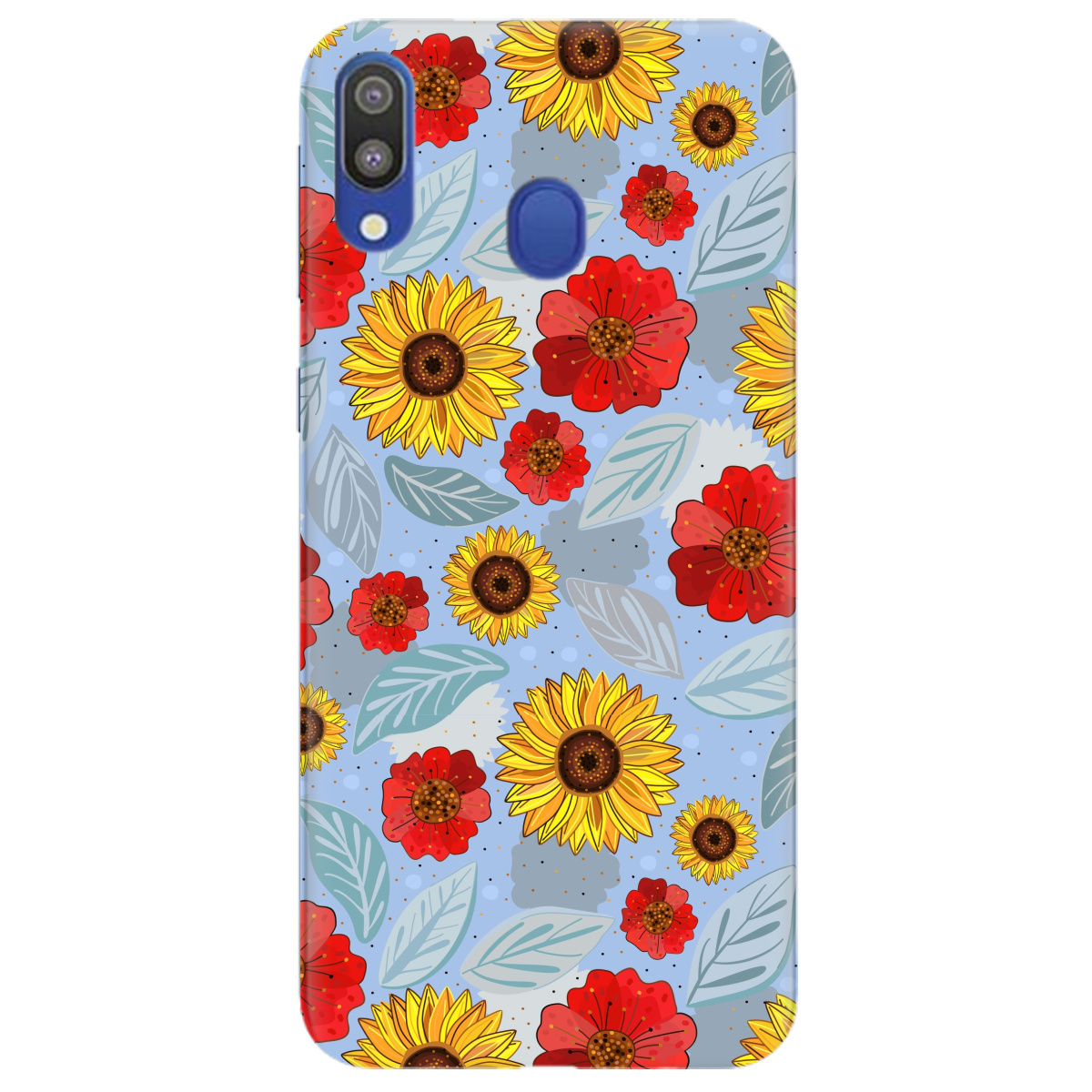 Чохол для Samsung Galaxy M20 Соняшники і маки - фото 1 - Чохли для телефонів
