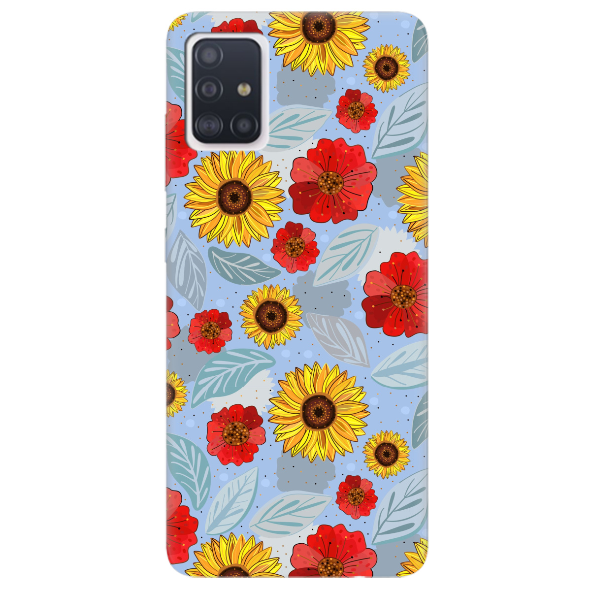 Чохол для Samsung Galaxy A51 Соняшники і маки - фото 1 - Чохли для телефонів