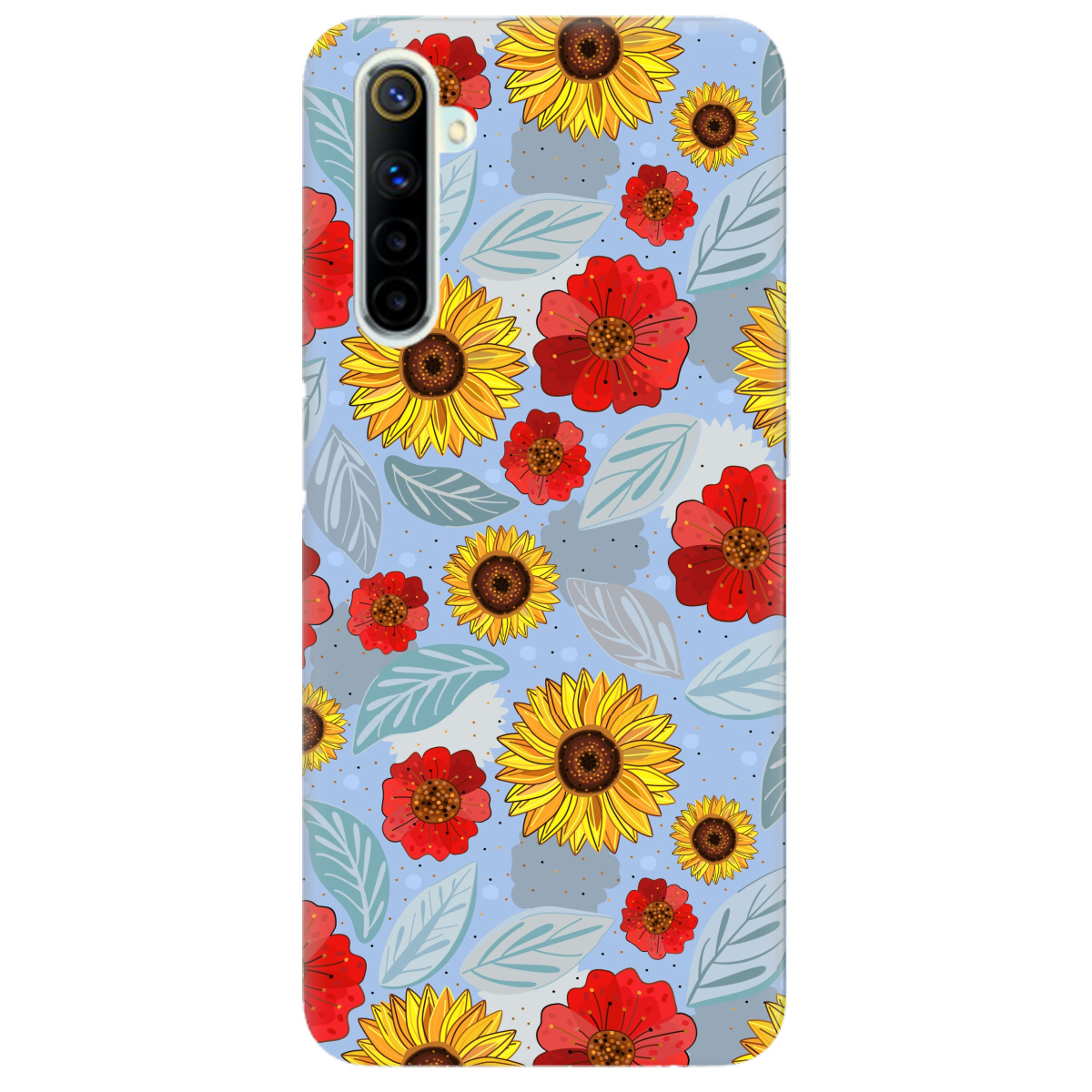 Чехол для Realme 6 Соняшники і маки - фото 1 - Чехлы для телефонов