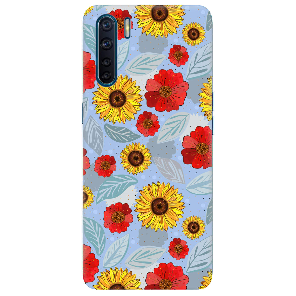 Чехол для Oppo A91 Соняшники і маки - фото 1 - Чехлы для телефонов