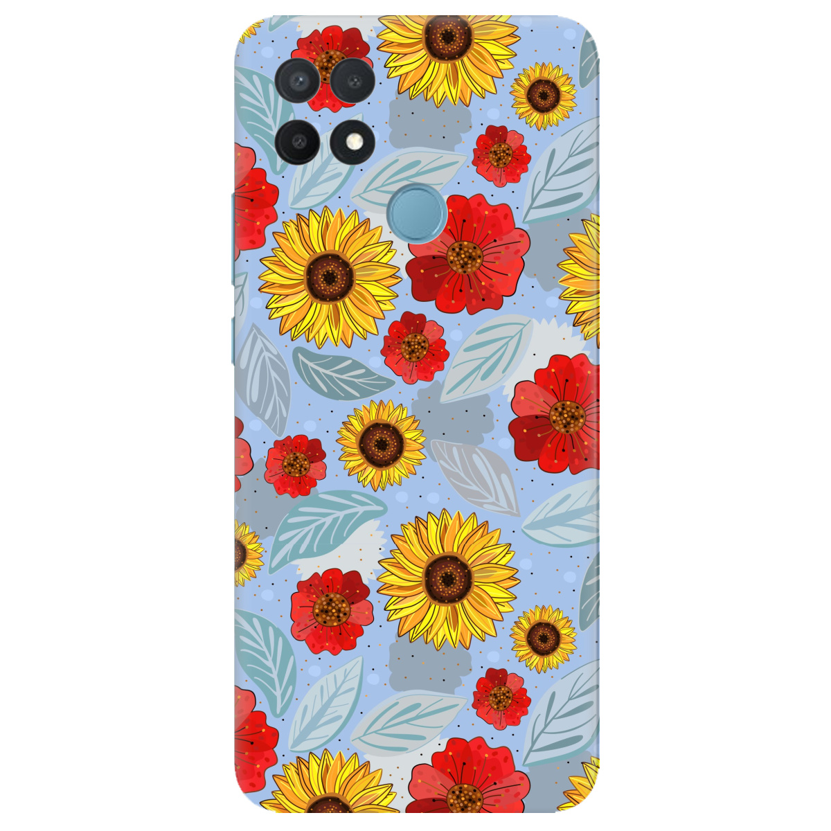 Чохол для Oppo A15s/ A15 Соняшники і маки - фото 1 - Чохли для телефонів