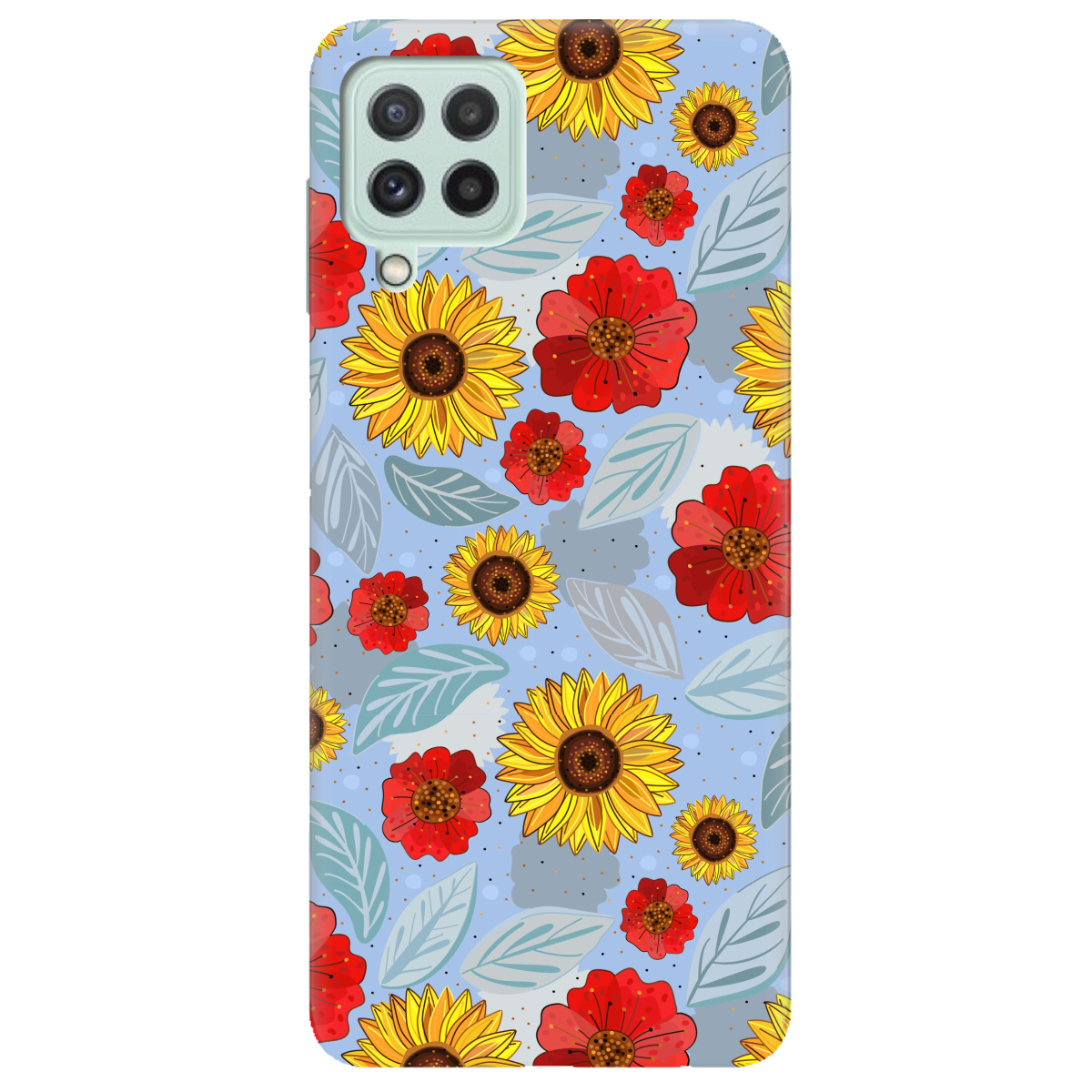 Чехол для Samsung Galaxy M22 Соняшники і маки - фото 1 - Чехлы для телефонов