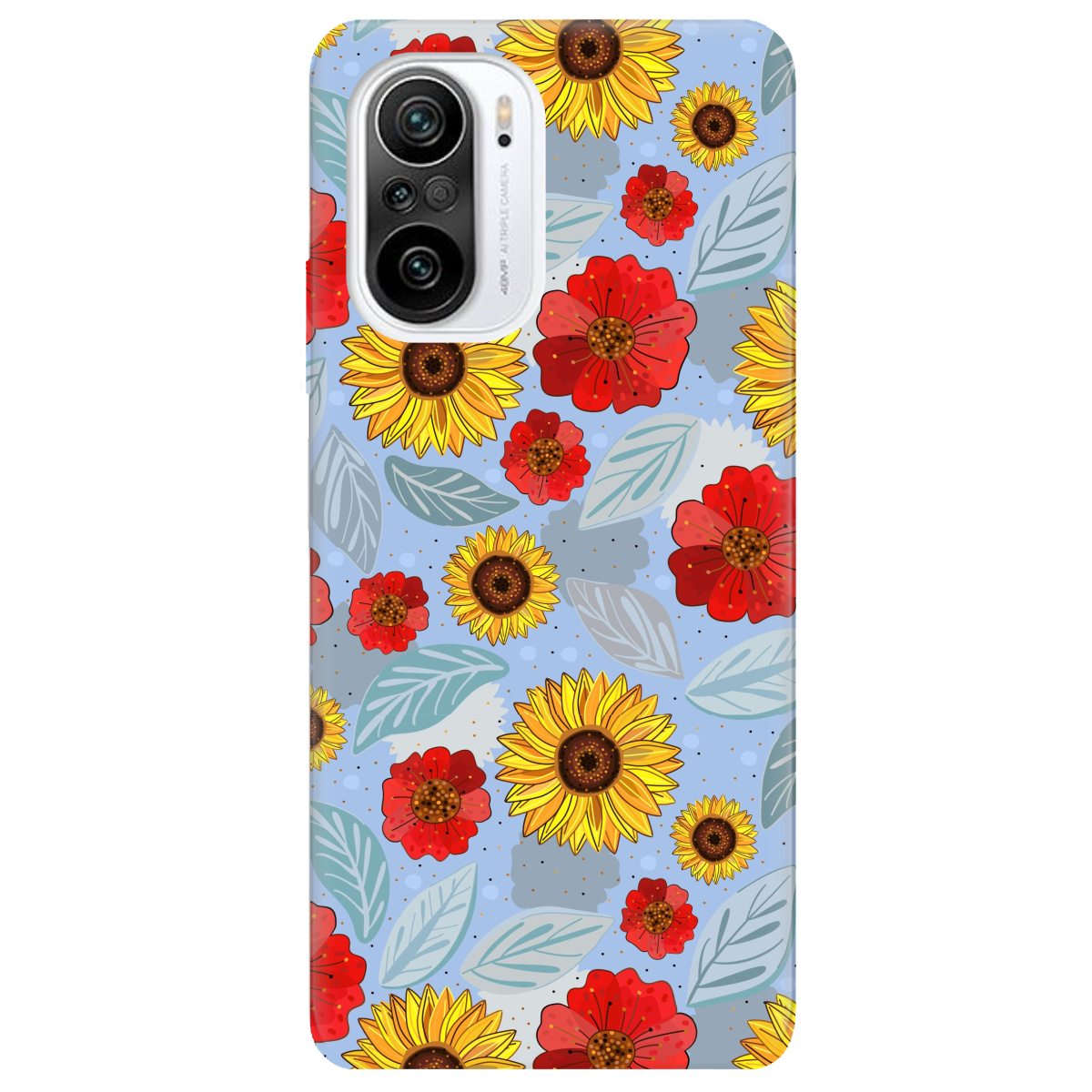 Чехол для Xiaomi Poco F3 Соняшники і маки - фото 1 - Чехлы для телефонов