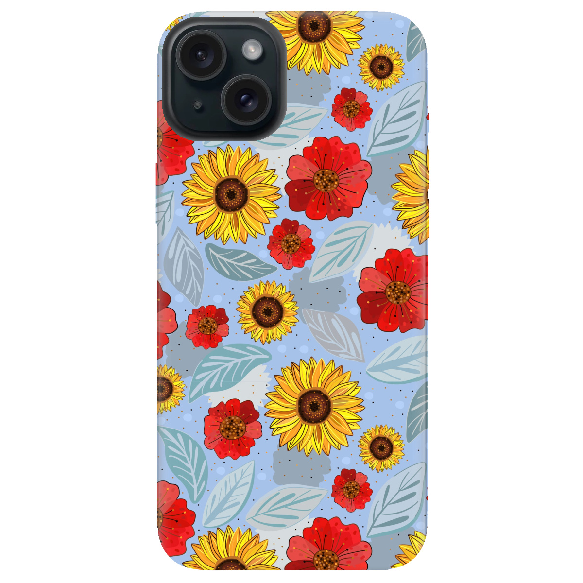 Чехол для Apple iPhone 15 Соняшники і маки - фото 1 - Чехлы для телефонов