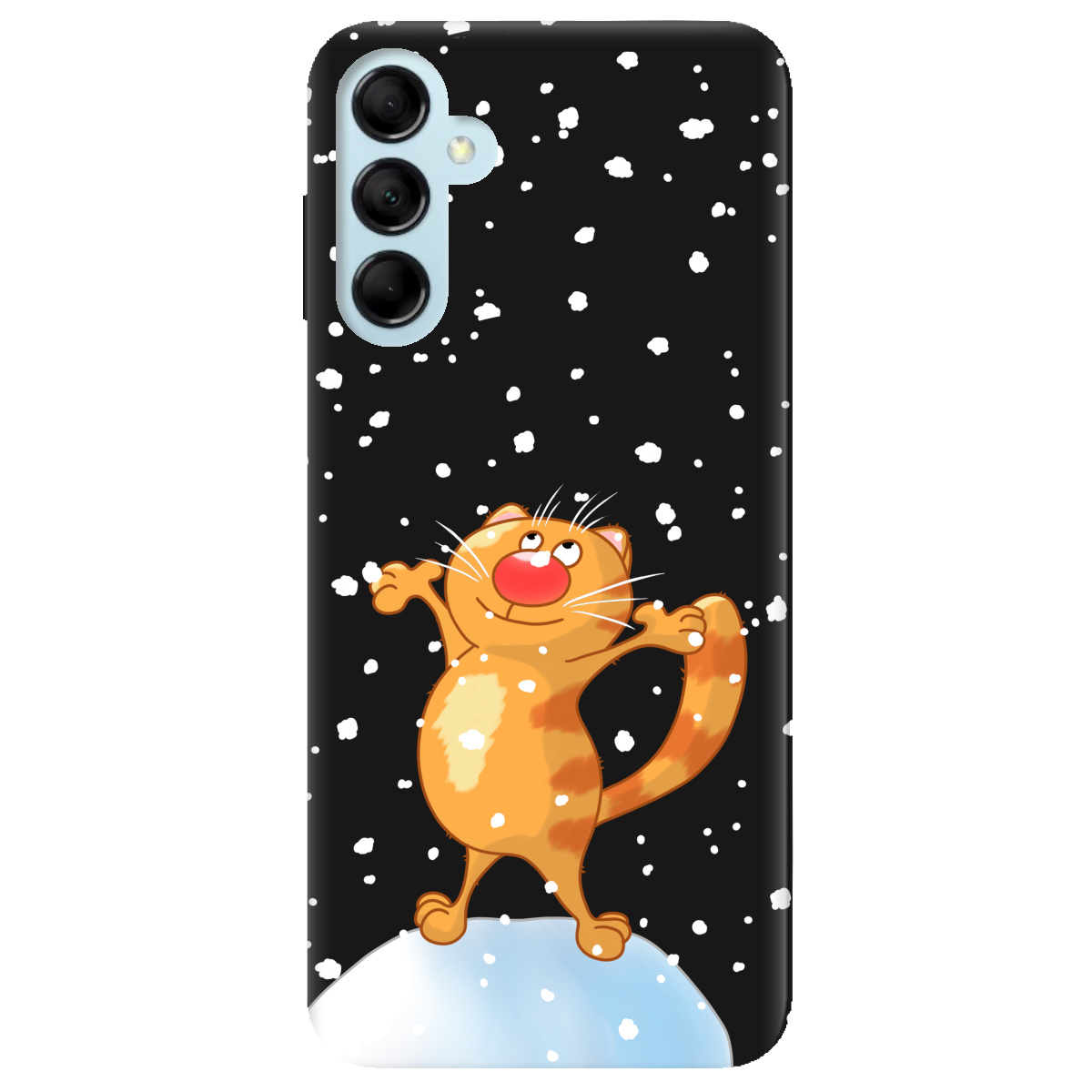 Чехол для Samsung Galaxy M14 5G черный матовый soft touch Be Happy - фото 1 - Чехлы для телефонов