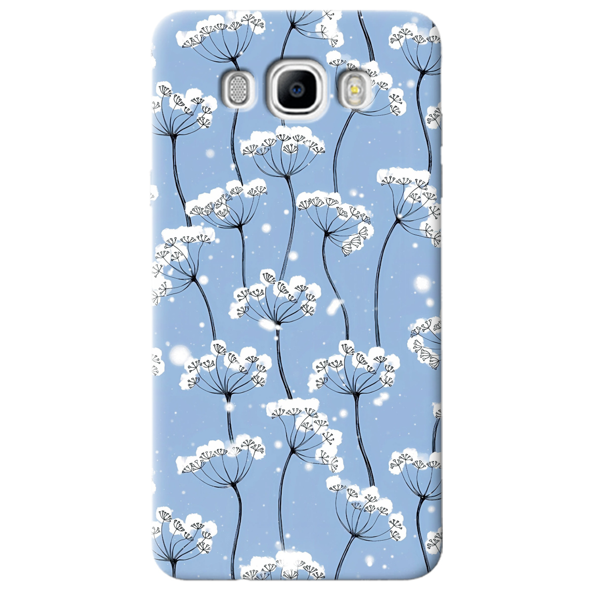 Чохол для Samsung Galaxy J7 2016 Пухнасті сніжинки - фото 1 - Чохли для телефонів
