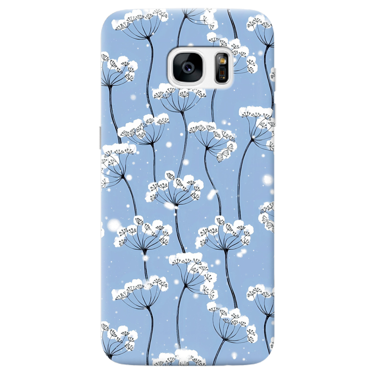 Чохол для Samsung Galaxy S7 Edge Пухнасті сніжинки - фото 1 - Чохли для телефонів