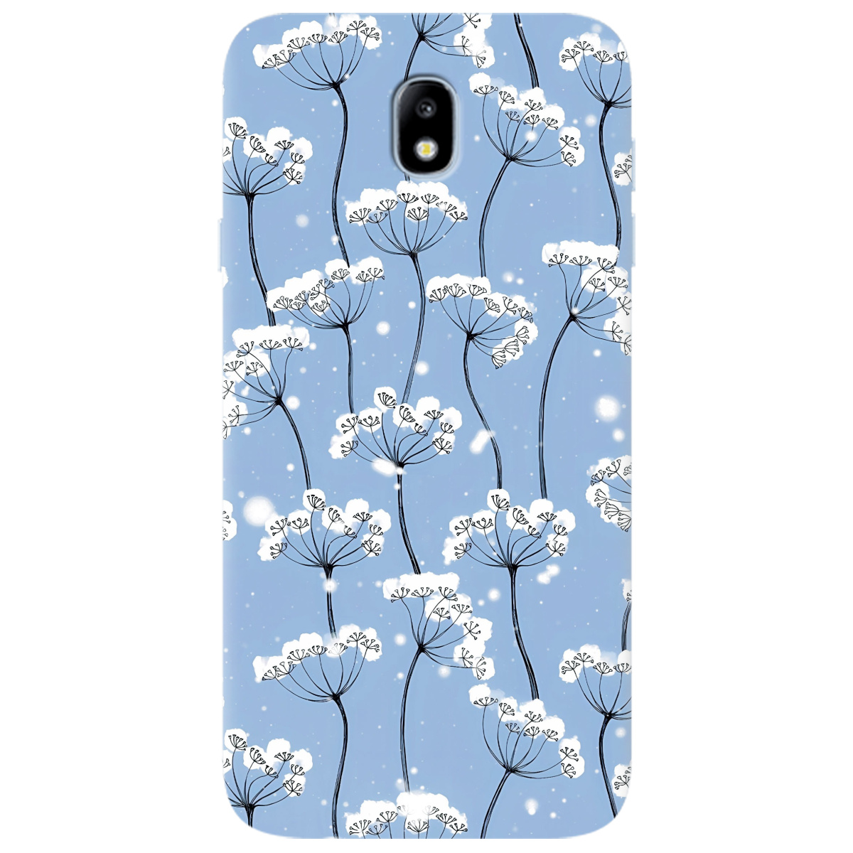 Чохол для Samsung Galaxy J7 2017 Пухнасті сніжинки - фото 1 - Чохли для телефонів