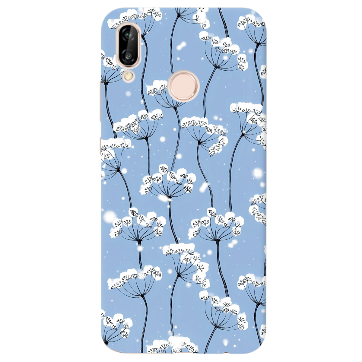 Чохол для Huawei P20 Lite Пухнасті сніжинки - фото 1 - Чохли для телефонів