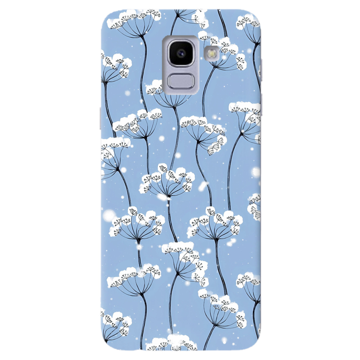 Чехол для Samsung Galaxy J6 2018 Пухнасті сніжинки - фото 1 - Чехлы для телефонов