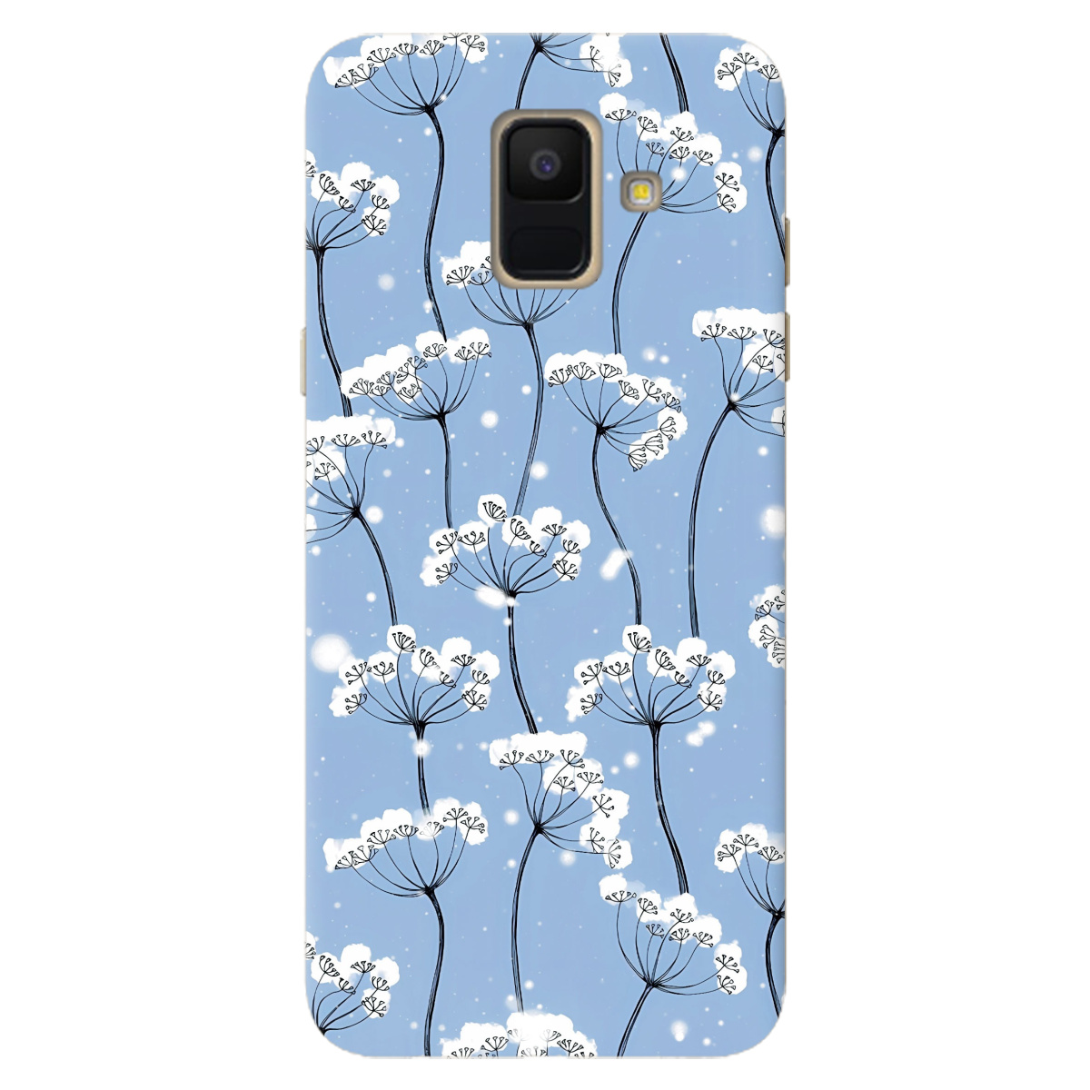 Чохол для Samsung Galaxy A6 2018 Пухнасті сніжинки - фото 1 - Чохли для телефонів