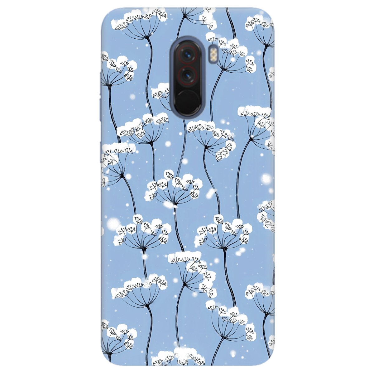 Чохол для Xiaomi Pocophone F1 Пухнасті сніжинки - фото 1 Чохол для Xiaomi Pocophone F1 Пухнасті сніжинки - фото 1 - Чохли для телефонів