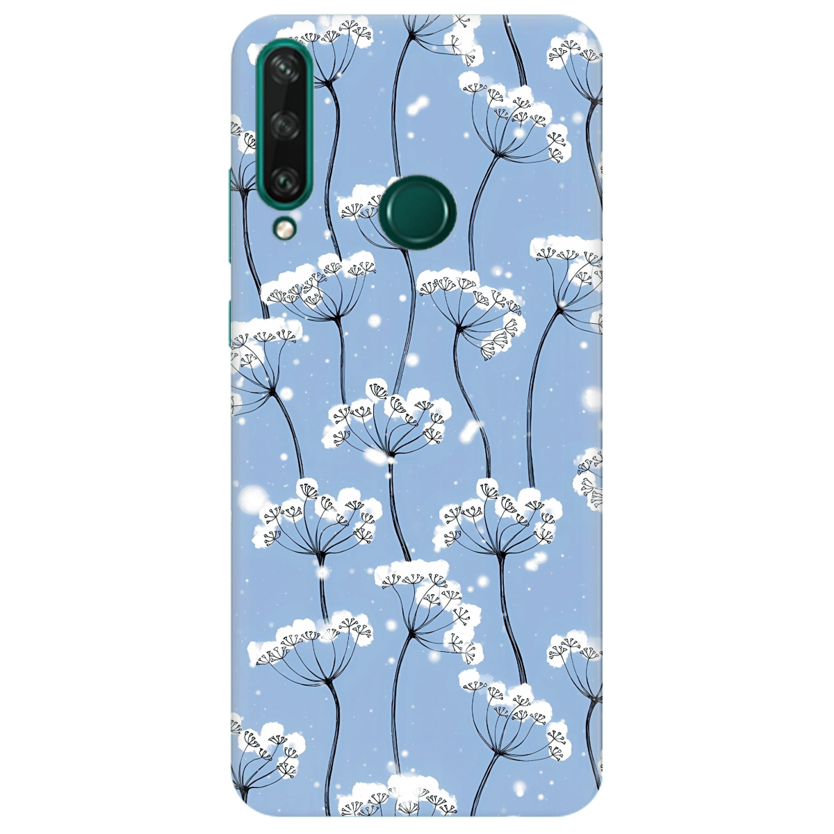 Чохол для Huawei Y6p Пухнасті сніжинки - фото 1 - Чохли для телефонів