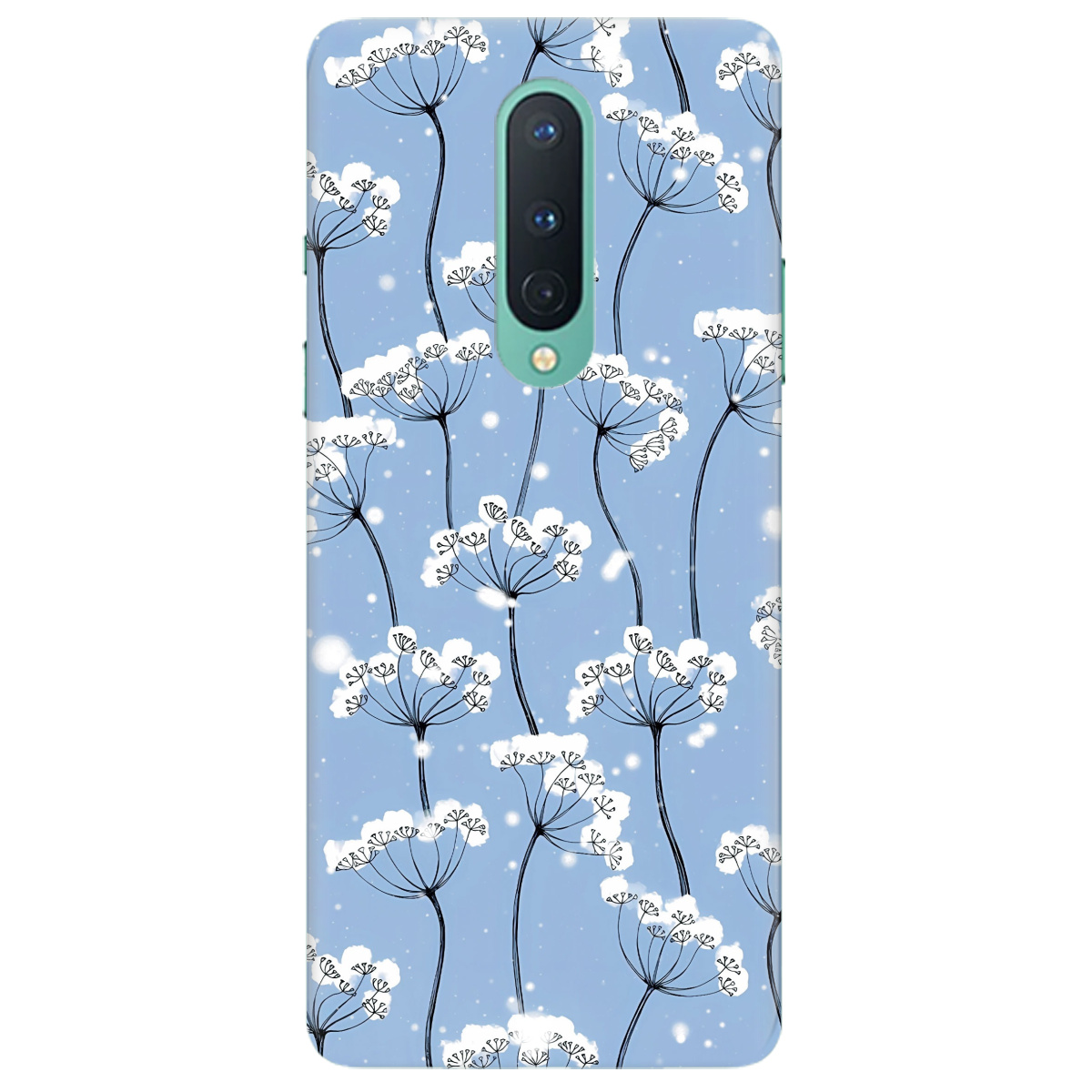 Чохол для OnePlus 8 Пухнасті сніжинки - фото 1 - Чохли для телефонів