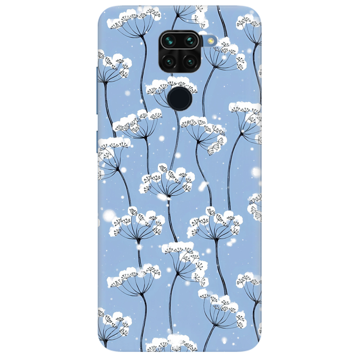 Чохол для Xiaomi Redmi Note 9 Пухнасті сніжинки - фото 1 - Чохли для телефонів