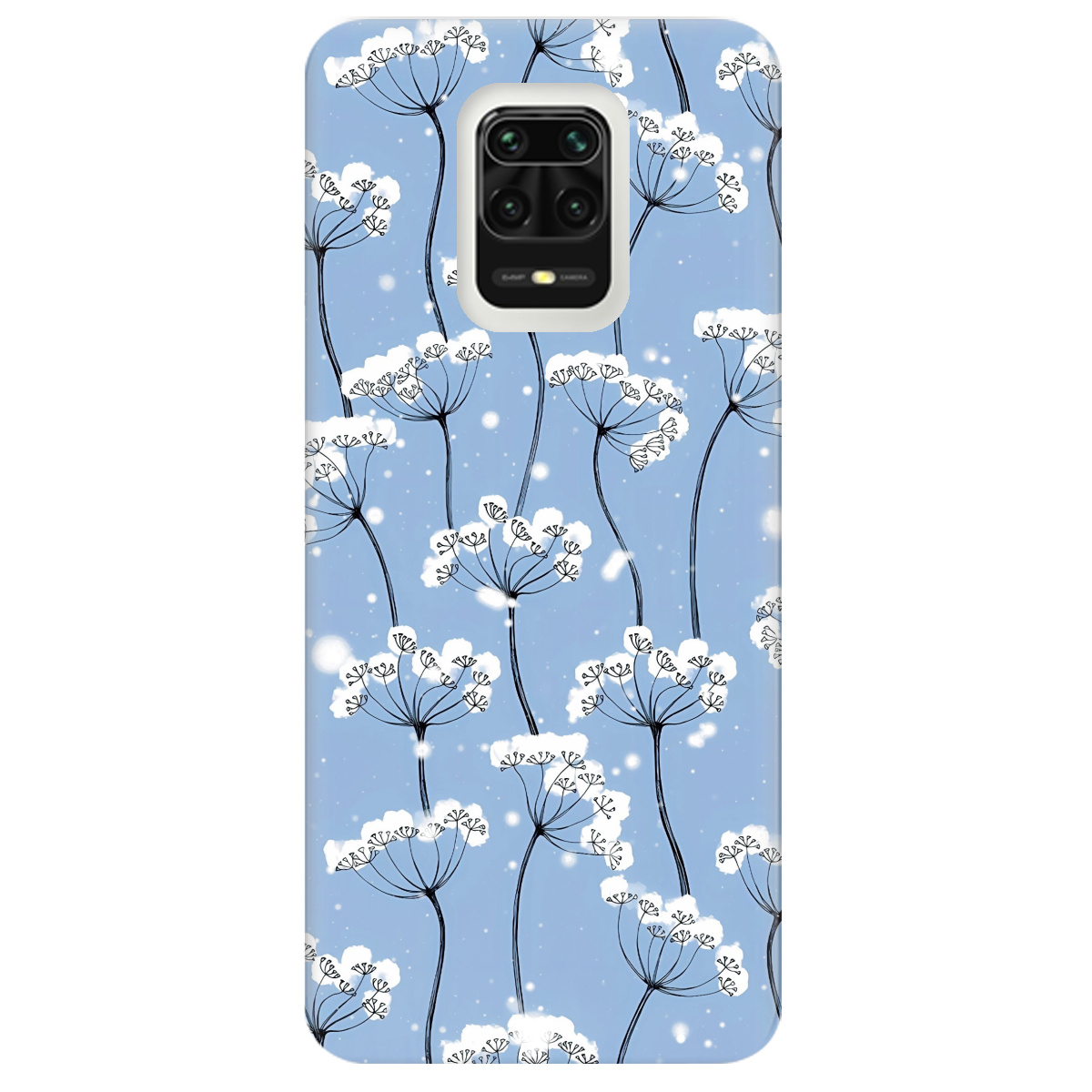 Чехол для Xiaomi Redmi Note 9 Pro Пухнасті сніжинки - фото 1 - Чехлы для телефонов