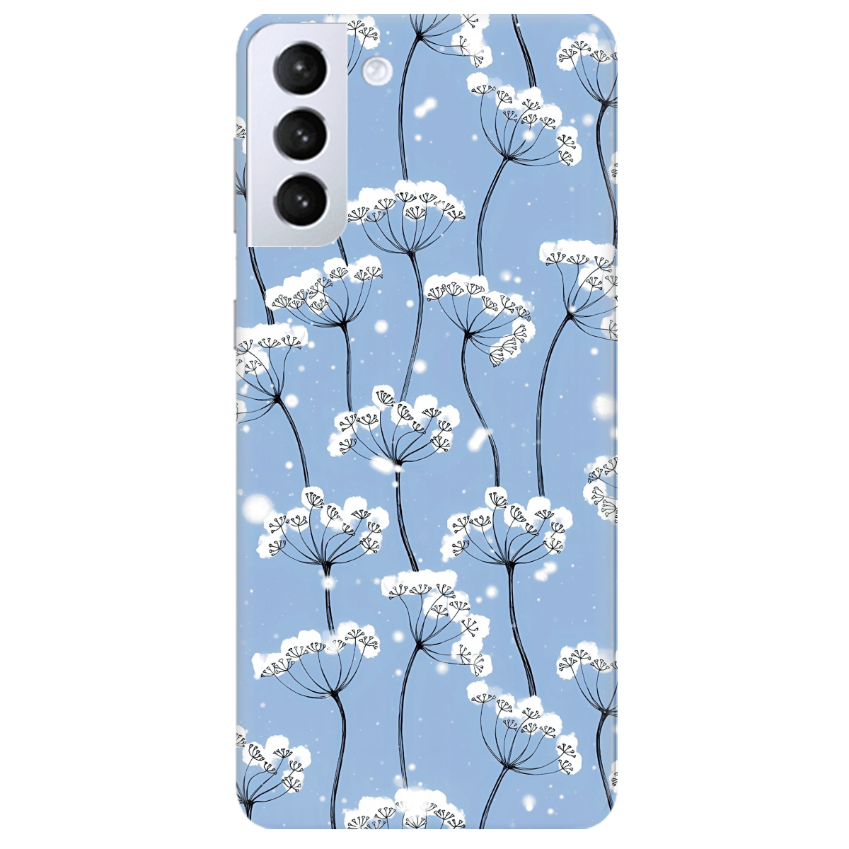 Чохол для Samsung Galaxy S21 Plus Пухнасті сніжинки - фото 1 Чохол для Samsung Galaxy S21 Plus Пухнасті сніжинки - фото 1 - Чохли для телефонів