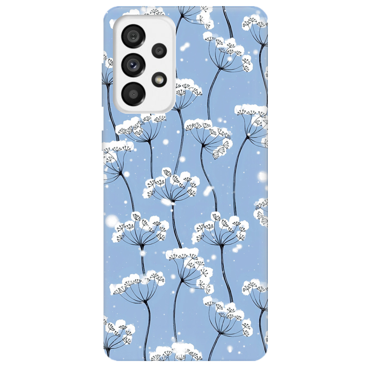 Чехол для Samsung Galaxy A73 Пухнасті сніжинки - фото 1 Чехол для Samsung Galaxy A73 Пухнасті сніжинки - фото 1 - Чехлы для телефонов