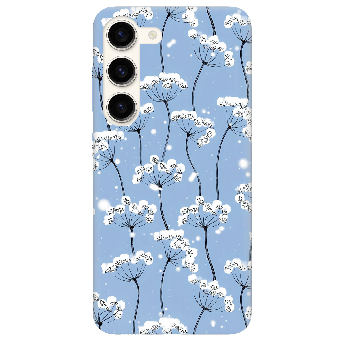 Чехол для Samsung Galaxy S23 Plus Пухнасті сніжинки - фото 1 Чехол для Samsung Galaxy S23 Plus Пухнасті сніжинки - фото 1 - Чехлы для телефонов