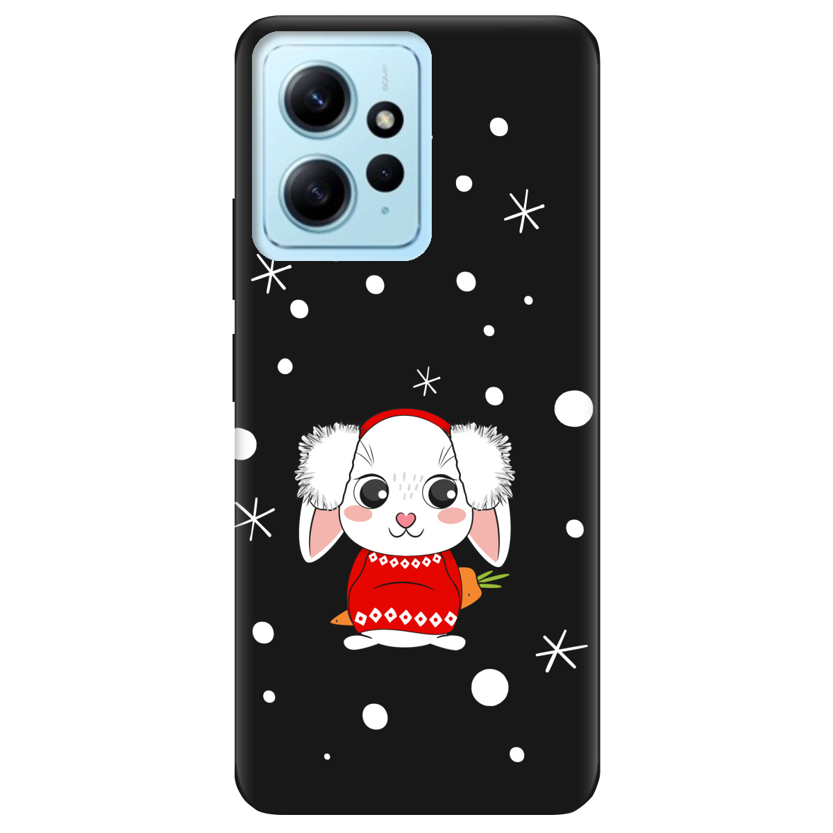 Чохол для Xiaomi Redmi Note 12 4G чорний матовий soft touch My bunny - фото 1 - Чохли для телефонів