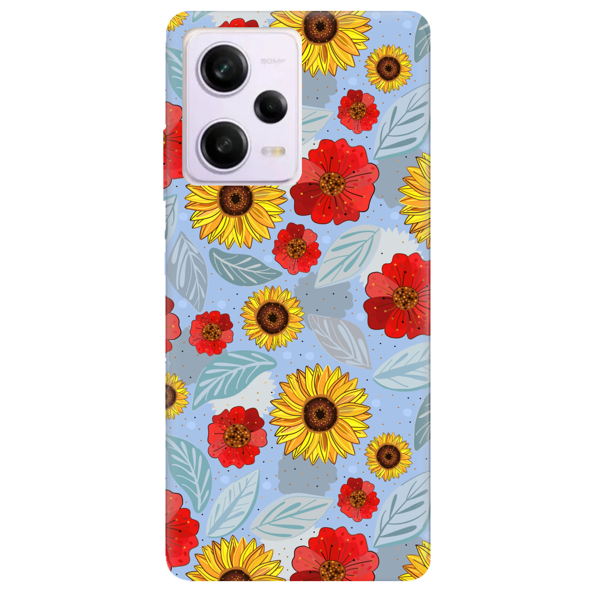 Чехол для Xiaomi Redmi Note 12 Pro 5G Соняшники і маки - фото 1 Чехол для Xiaomi Redmi Note 12 Pro 5G Соняшники і маки - фото 1 - Чехлы для телефонов