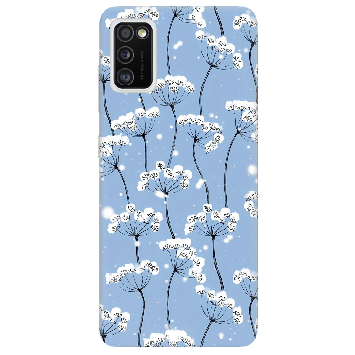 Чохол для Samsung Galaxy A41 Пухнасті сніжинки - фото 1 - Чохли для телефонів