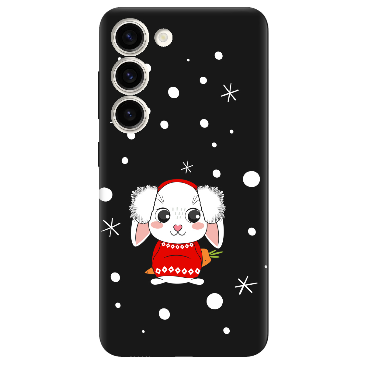 Чехол для Samsung Galaxy S23 Plus черный матовый soft touch My bunny - фото 1 - Чехлы для телефонов