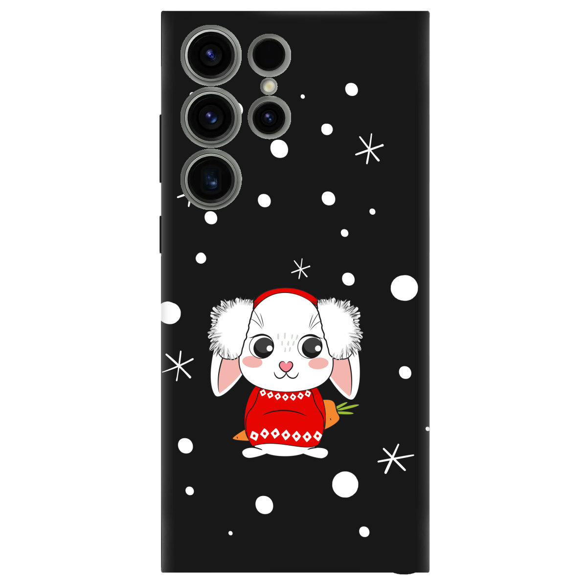 Чохол для Samsung Galaxy S23 Ultra чорний матовий soft touch My bunny - фото 1 - Чохли для телефонів