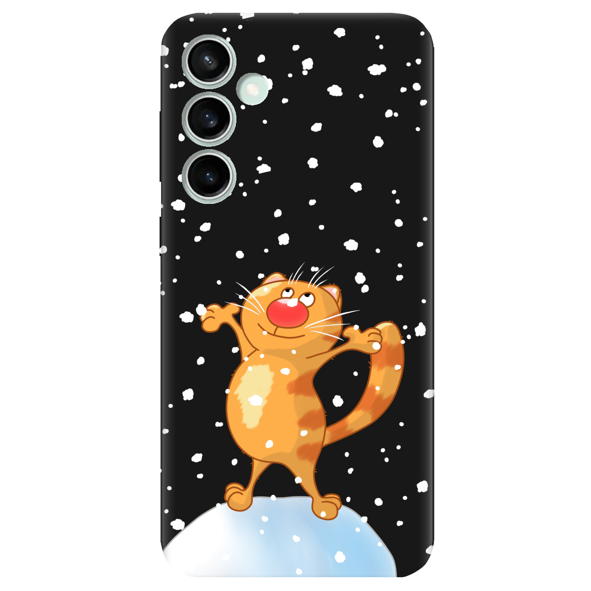 Чехол для Samsung Galaxy S23 FE черный матовый soft touch Be Happy - фото 1 - Чехлы для телефонов