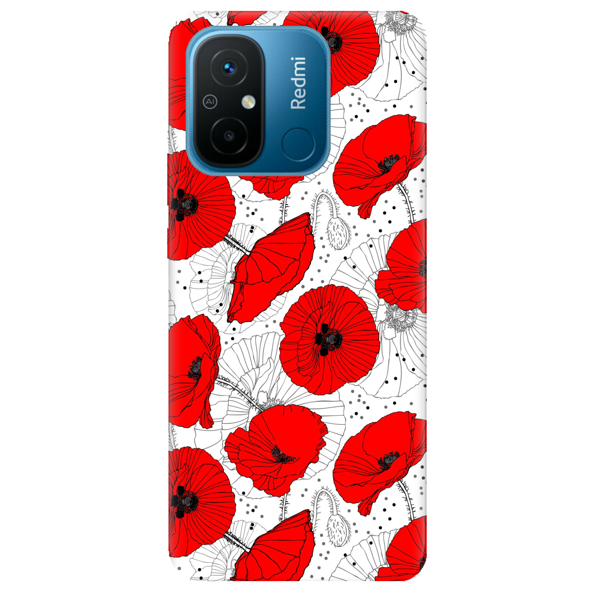 Чохол для Xiaomi Redmi 12C Red flower - фото 1 - Чохли для телефонів