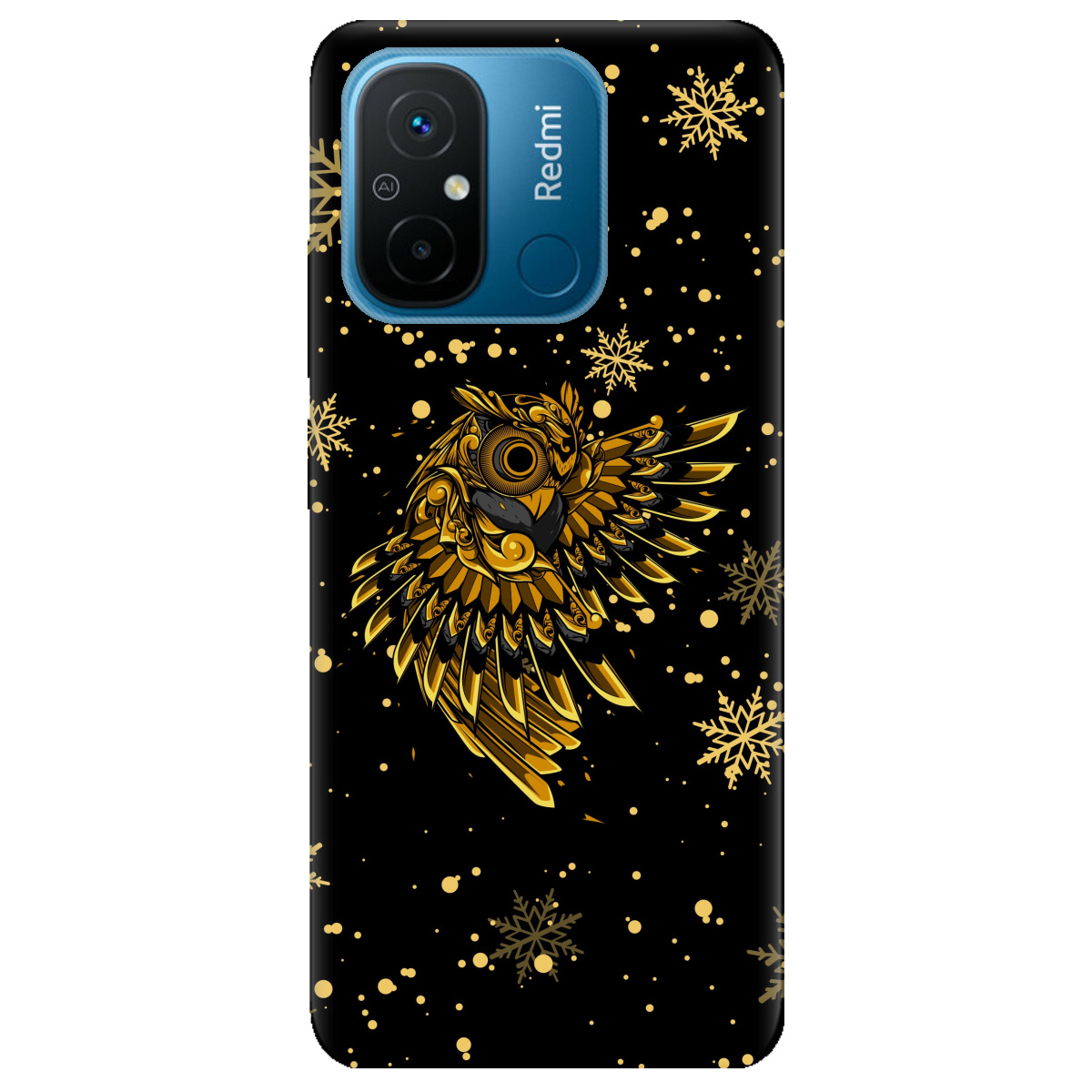 Чохол для Xiaomi Redmi 12C Gold sova - фото 1 Чохол для Xiaomi Redmi 12C Gold sova - фото 1 - Чохли для телефонів