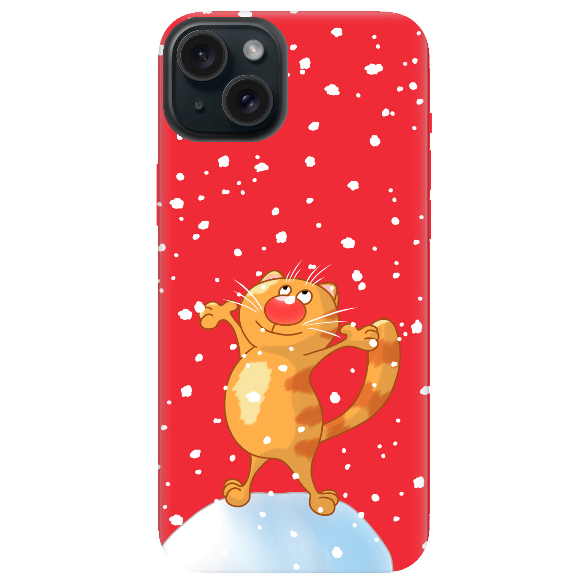 Чехол для Apple iPhone 15 Plus ярко-красный матовый soft touch Be Happy - фото 1 - Чехлы для телефонов