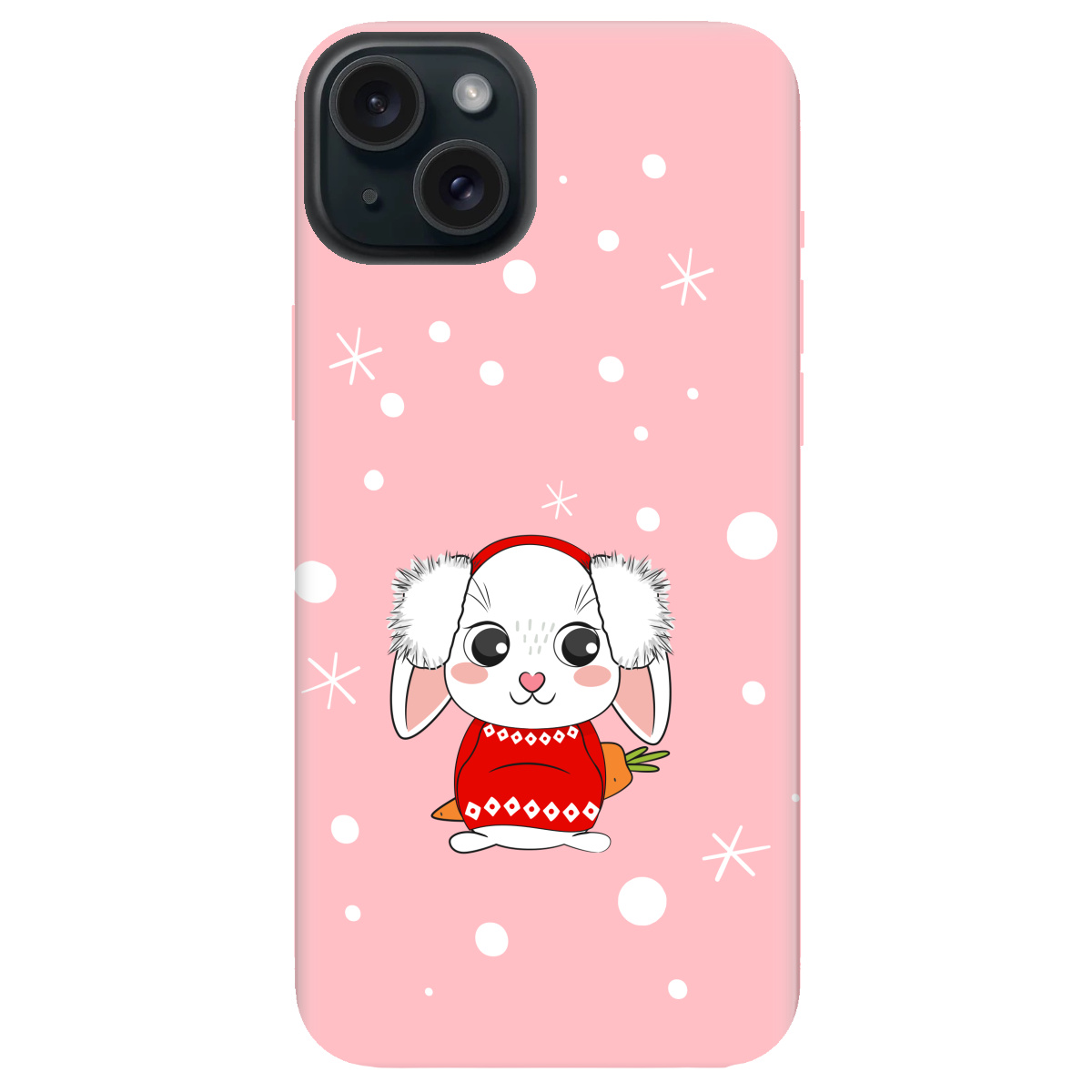 Чохол для Apple iPhone 15 Plus ніжно-рожевий матовий soft touch My bunny - фото 1 - Чохли для телефонів