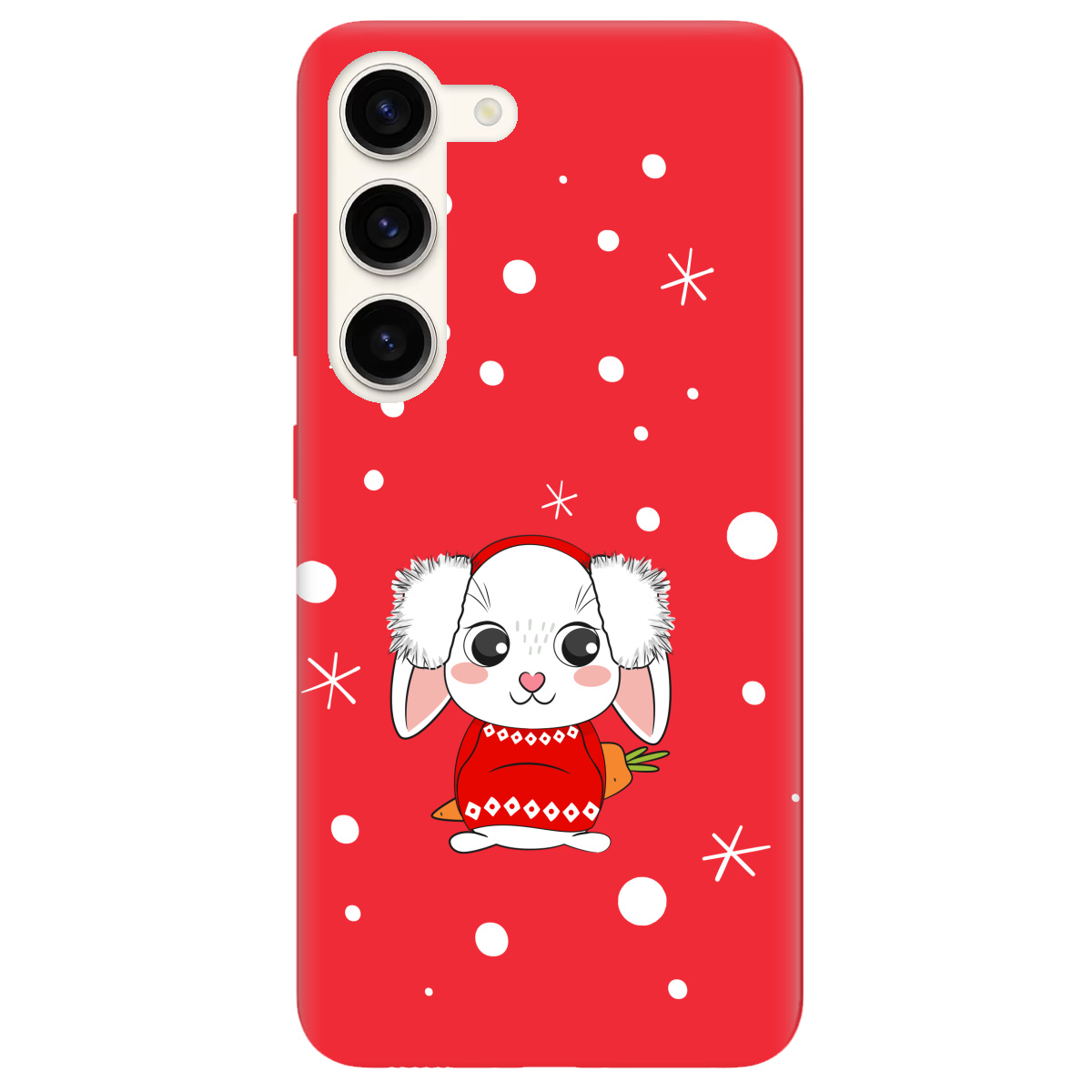 Чехол для Samsung Galaxy S23 ярко-красный матовый soft touch My bunny - фото 1 - Чехлы для телефонов
