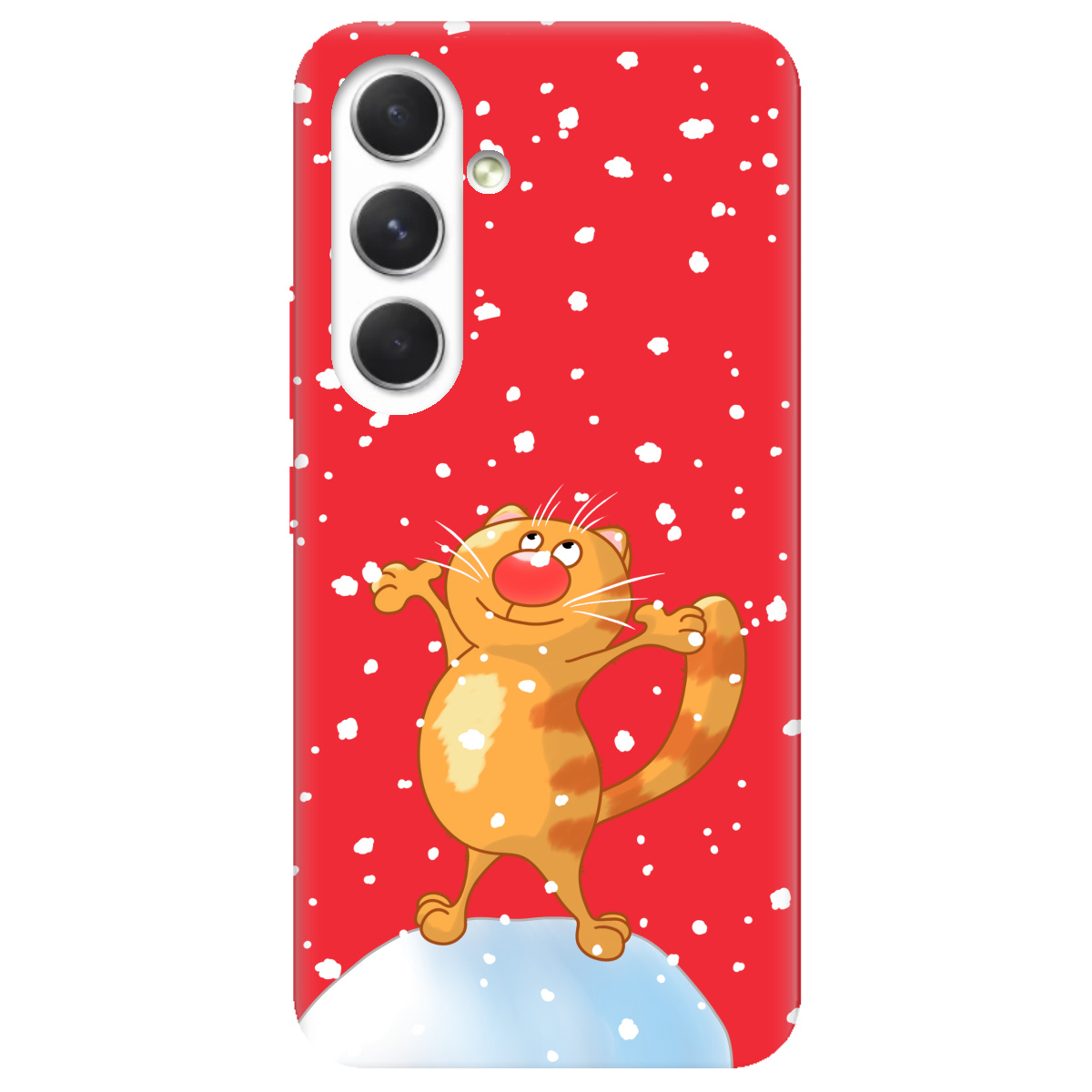 Чохол для Samsung Galaxy A54 яскраво-червоний матовий soft touch Be Happy - фото 1 - Чохли для телефонів